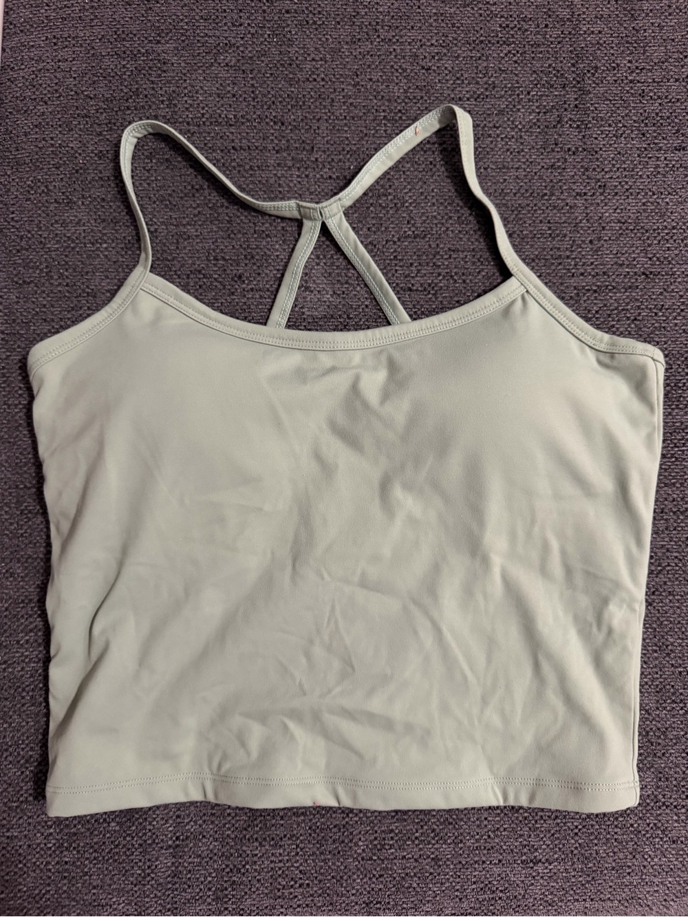 Light Sage Cropped Strappy Workout Tank Top
